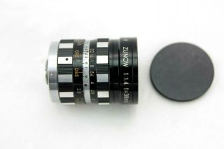 Zunow Yashinon V 38mm F1.  4 " D Mount Lens " 8mm Movie Lens,  Bolex/pentax Q Etc