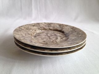 Vintage Mcm Marble Ware,  Set Of 3 Bread Plates Or Saucers,  By Georges Briard