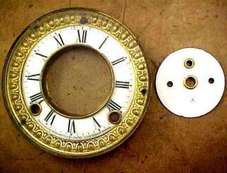 Vintage Ansonia Open Escapement Clock Porcelain Dial Bezel & Beveled Glass