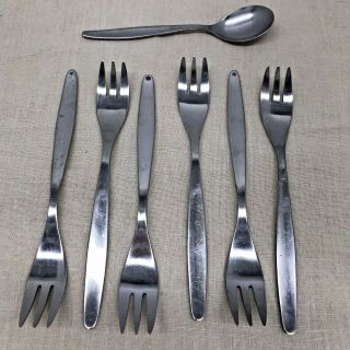 Vintage Cromargan Wmf Line Flatware Germany Stainless Steel Forks Spoon 7 Piece