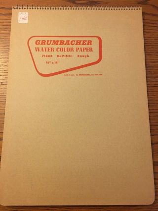 Vintage Grumbacher Water Color Paper - 10 " X 14 " - Davinci Rough - 7188r