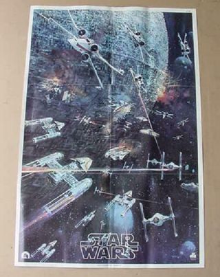 Vintage 1977 Star Wars Poster First Printing Star Fighters