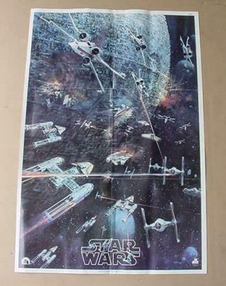 VINTAGE 1977 STAR WARS POSTER FIRST PRINTING STAR FIGHTERS 8