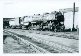Vintage Union Pacific 9049 A 4 - 12 - 2 Steam Locomotive In Front Of Roundhouse