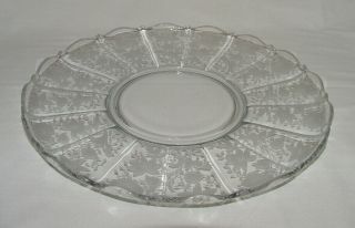 Vintage Crystal Cambridge " Wildflower " Etched 14 Inch Torte Platter