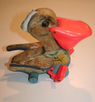 Fisher Price 1961 Big Bill Pelican 794 Pull Toy Vintage