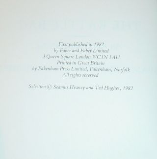 Seamus Heaney & Ted Hughes - THE RATTLE BAG - UK 1st / 1st Faber Hardback 1982 2