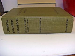 CHEMICAL ENGINEERS ' HANDBOOK 3rd Edition John Perry 1950 Hardcover,  TEXTBOOK ED. 3