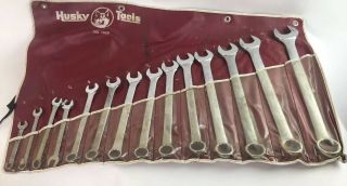 Vintage Husky Tool 14 Piece Wrench Set Sizes 3/8 " Thru 1 1/4” Set 1929