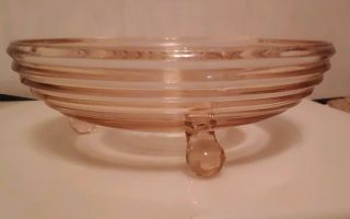 Vintage Pink Ribbed Candy Bowl - Depression Glass (3 Pegleg)