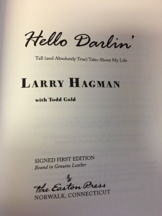 SIGNED Hello Darlin Larry Hagman Easton Press Never Displayed 5