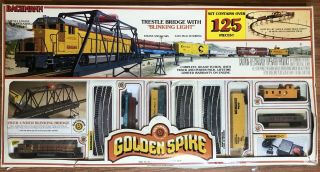 Bachmann Golden Spike 125 Railroad Toy Train Set Vintage