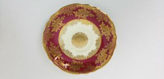 Vintage Paragon Bone China Teacup & Saucer Deep Rose Floral Gold Double Warrant 4