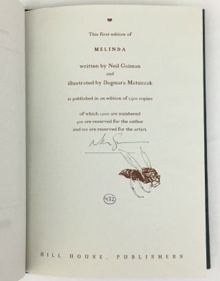 Melinda by Neil Gaiman Signed 1st Limited Edition in Envelope 7
