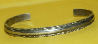 Vintage Native Navajo Southwestern " 925 " Sterling Silver Ornate Cuff Bracelet