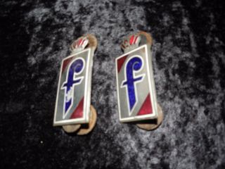 Alfa Romeo,  Fiat Spider Vintage Pininfarina Cloisonne Badges With Crown Attached
