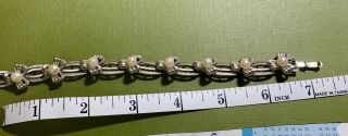 Silver Tone Vintage Trifari Bracelet With Bows And Imitation Pearls 5