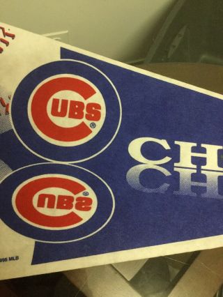 Vintage Chicago Cubs 1995 MLB Baseball Full Size Pennant Flag 3