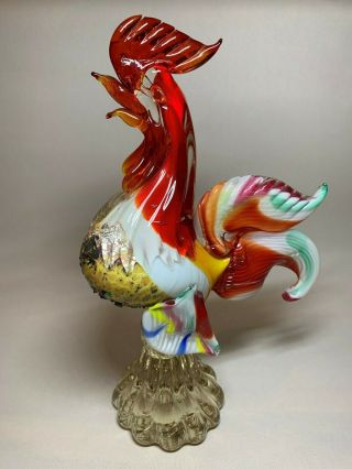 Vintage Murano Italian Art Glass Cockerel/rooster/chicken/hen Large 10 2/4 Inch