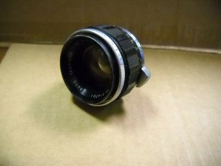 Vtg Yashica Auto Yashinon F=5cm 1:2 Screw Mount Camera Lens Made In Japan