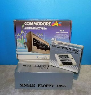 Commodore 64 Computer Bundle W/ Orig Boxes Model 1541 & 1530