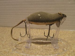 Vintage Heddon Mouse Lure - Approx 3 " Plus Tail