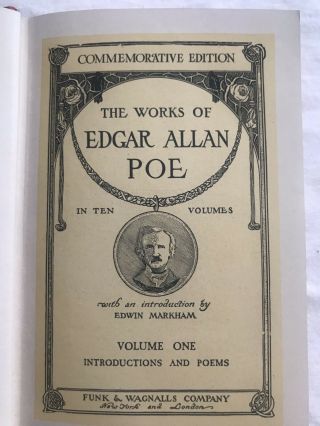 1904 Funk & Wagnalls Co.  Published Books The Of Edgar Alan Poe 7