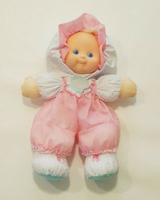 Fisher Price Doll Lovey Merri Puffalump Baby Pink Kids Polka Dot 1990 Toy Vtg