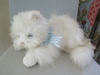 Large Vtg White Persian Kitty Sugar Ty Classics Cat 2002 Plush White Long - Hair