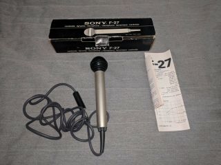 Sony F - 27 Cardioid Dynamic Microphone Vintage Boxed