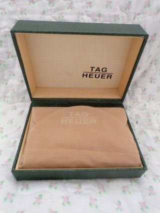 Vintage Tag Heuer Watch Box - Green - With Presentation Cushion
