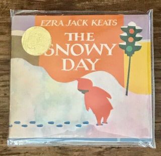 SIGNED SNOWY DAY book DUST JACKET Ezra Jack Keats blue cloth great cond 2