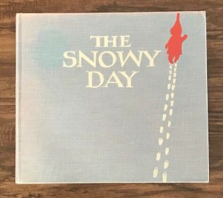 SIGNED SNOWY DAY book DUST JACKET Ezra Jack Keats blue cloth great cond 5