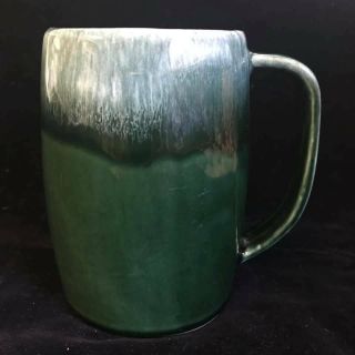 Vintage Hull Agate Green Drip Ceramic Stein Mug Tankard 5 " Tall Made In Usa