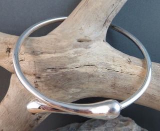 Vintage Sterling Silver Puffy Wire Hollow Open Ends Bangle Bracelet 128