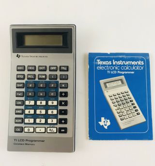 Texas Instruments Ti Lcd Programmer Calculator And Vintage Silver