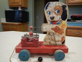 Vintage 1949 Fisher Price 473 Merry Mutt Pull Toy