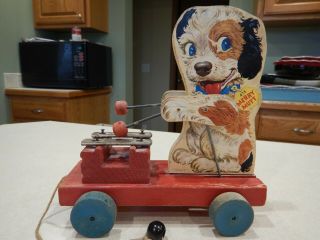 VINTAGE 1949 FISHER PRICE 473 MERRY MUTT PULL TOY 2