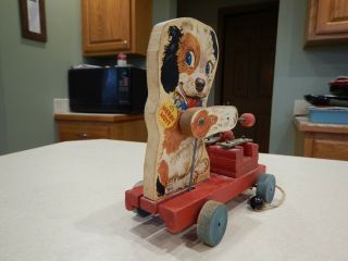 VINTAGE 1949 FISHER PRICE 473 MERRY MUTT PULL TOY 5