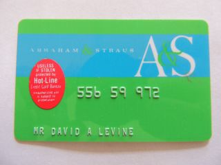 Vintage Classic " A & S " Store Card.