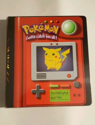 Vintage Nintendo Pikachu Game Freak 3 Ring Pokemon Binder 1995 - 1998