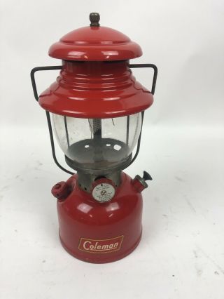 Vintage Coleman Model 200a Red Camping Lantern - June 1954 Sunset