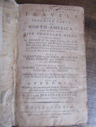 1789 THREE YEARS TRAVELS INTERIOR PARTS NORTH AMERICA CARVER AMERICAN INDIANS 2