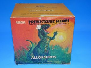 Vtg 1972 Aurora Prehistoric Scenes Allosaurus Dinosaur Model Kit.  Box Only.