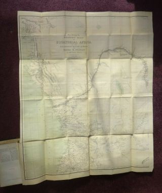1877 THROUGH THE DARK CONTINENT OR SOURCES OF THE NILE AFRICA GREAT LAKES MAP @ 2