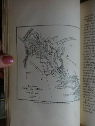 1877 THROUGH THE DARK CONTINENT OR SOURCES OF THE NILE AFRICA GREAT LAKES MAP @ 7