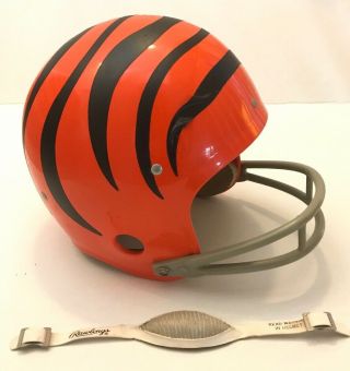 Vintage Rawlings Football Helmet Cincinnati Bengals Hnfl - N Large W/ Chin Strap