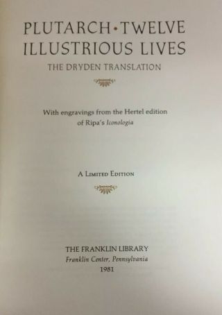Twelve Illustrious Lives Plutarch Franklin Library 100 Greatest Leather Limited 8