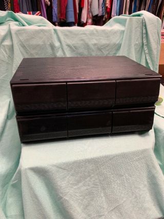Vintage Black Ash 6 Drawer Draw Cassette Tape Storage Unit - Holds 72 Cassettes