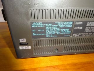 SONY ICF - 6700W FM/AM Multi Band Short Wave Dual Conversion Receiver 8